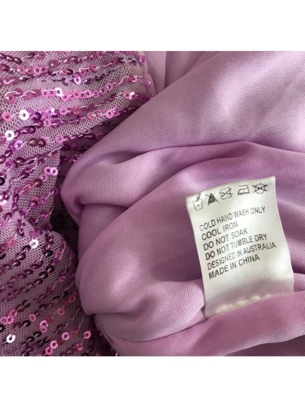 Morning mist pippa one shoulder sequin mini dress lilac size large women's new - Picture 9 of 13